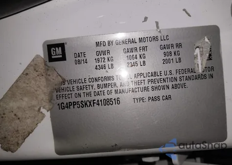 2015 Buick Verano z USA, uszkodzony, nr VIN 1G4PP5SKXF4108516